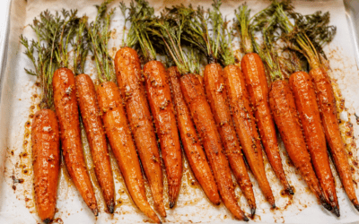 Zanahorias tiernas asadas con miel y mostaza